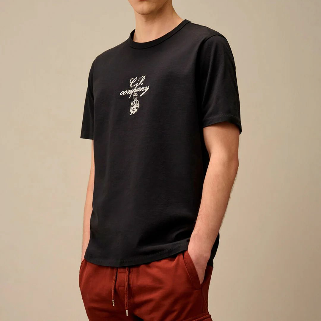 Футболка C.P. Company 30/2 Mercerized Jersey Twisted Embroidery в